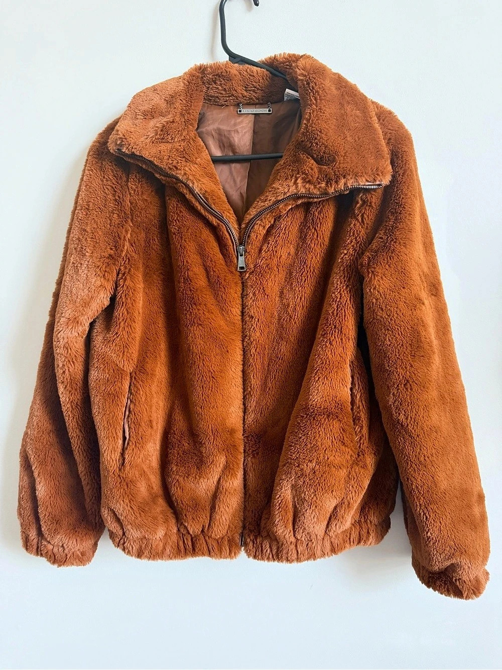 Magaschoni Faux Fur Brown Teddy Jacket